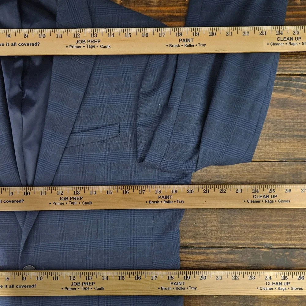 Van‎ Heusen Men's Sport Coat Blazer Two Button Navy Polyester Blend Slim 38R